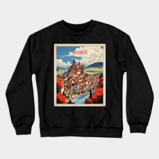 Alsace France Vintage Poster Tourism 2 Crewneck Sweatshirt